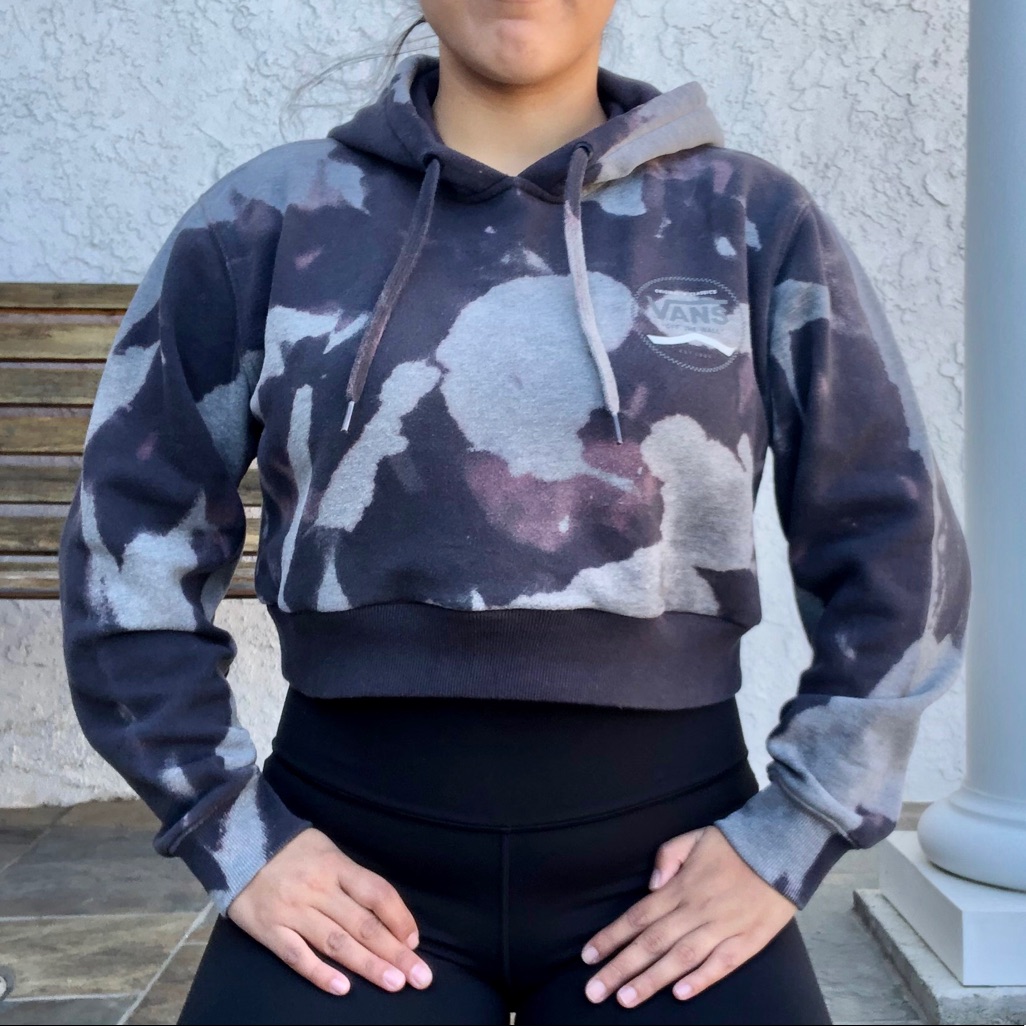 Vans | Reworked Blacked Out Cropped Hoodie